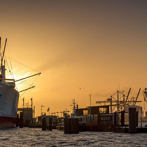 Panoramic view over the city of Hamburg.