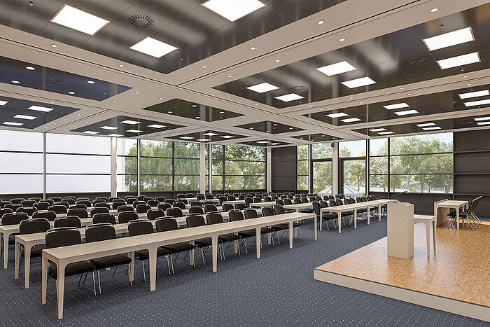 CCH - Saal A-C, parlamentarische Bestuhlung CCH - Saal A-C, parlamentarische Bestuhlung