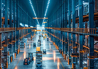 Lagerhalle eines Logistikzentrums